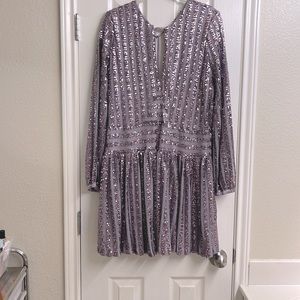Anthropologie Lavender Sequin Mini Dress